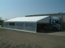 auvent aluminium pour semi remorque de course Porsche (Penders Porsche)